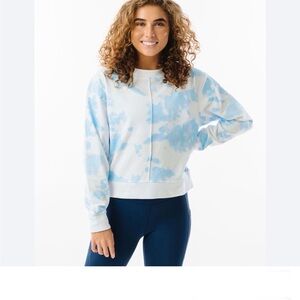 Zyia Heaven Hendrix Light Blue Ti Dye Crew Neck XXL 100% Cotton Sweatshirt